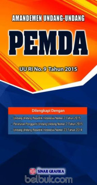 Image of AMANDEMEN UNDANG-UNDANG PEMDA UU RI NO. 9 TAHUN 2015