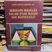 Image of Beberapa Masalah Dalam Studi Hukum Dan Masyarakat