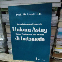 KEDUDUKAN DAN PENGARUH HUKUM ASING DALAM PEMBINAAN TATA HUKUM DI INDONESIA