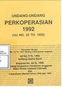 Image of UNDANG-UNDANG PERKOPERASIAN 1992 ( UU NO. 25 TH 1992)