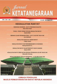 Image of Jurnal Ketatanegaraan: Kedaulatan Rakyat